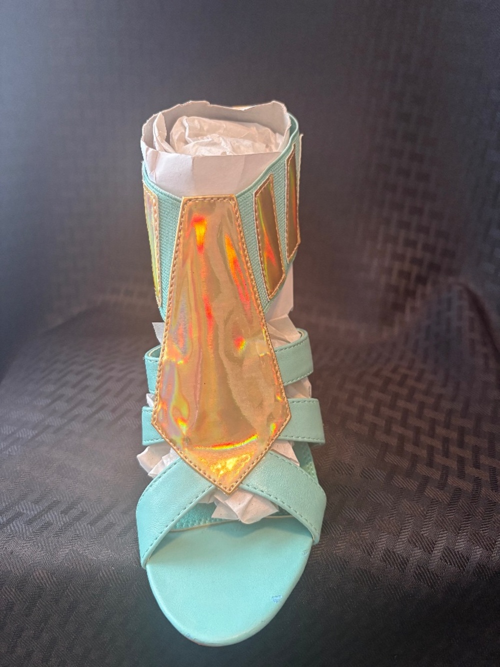 Mint green & Gold Shoes
